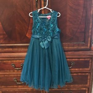 Blue green dress
